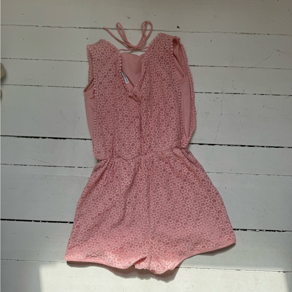 Charlotte Russe Pink Lace Romper - Picture 3 of 6